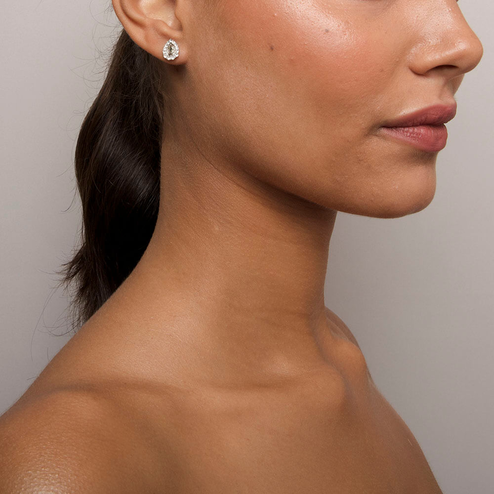 Amelie earrings - Silver Crystal