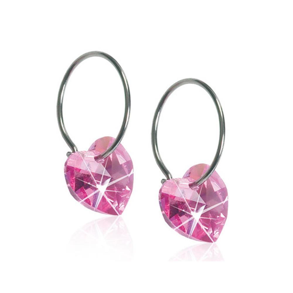 Blomdahø Rosa Øredobber Hjerte