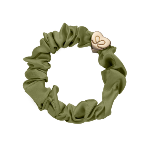 Gold Heart Silk scrunchie – Oliven