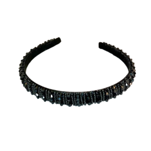 Populær hårbøyle med steiner i svart